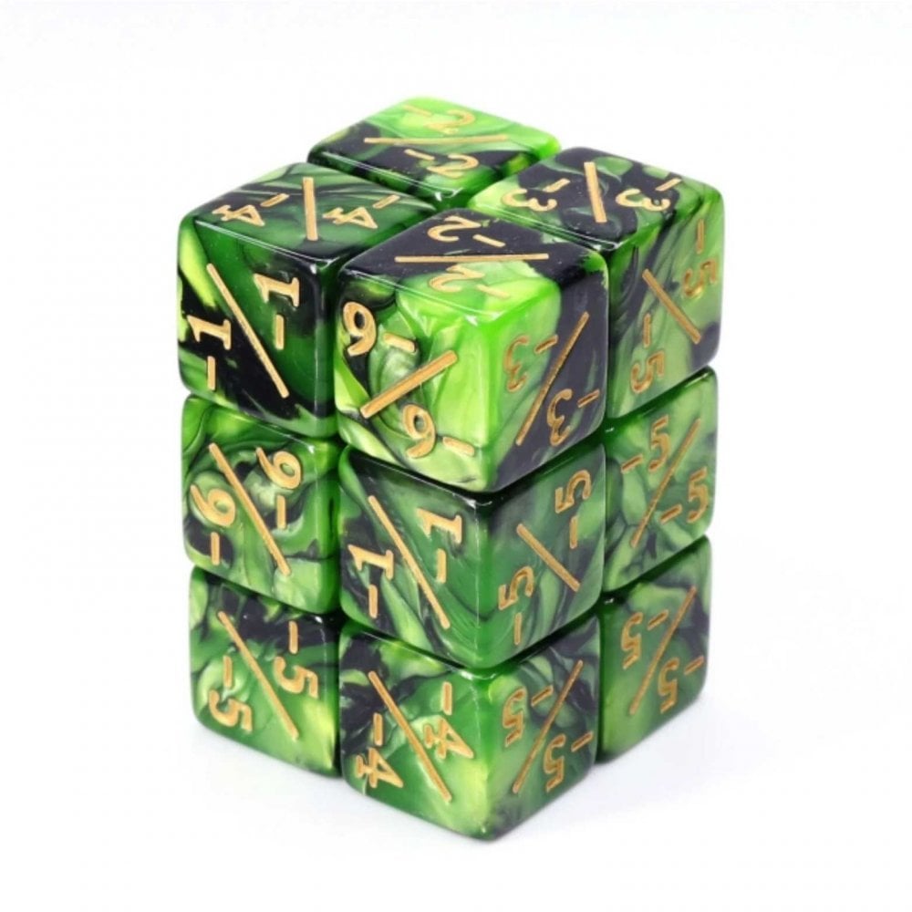 ' - 1/ - 1 Green and Black Counters for Magic - Set of 8 - Beanie Games