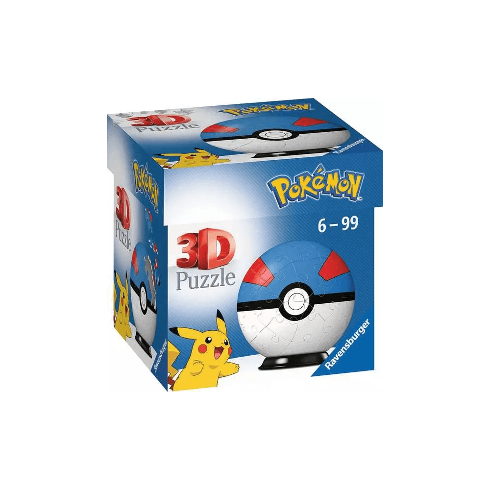 3D Puzzle Pokemon Great Ball - 54 Pieces - Beanie Games