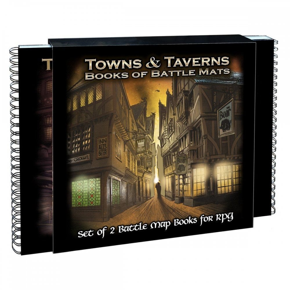 Battle Map Books: Towns and Taverns 2 Map Set - Beanie Games