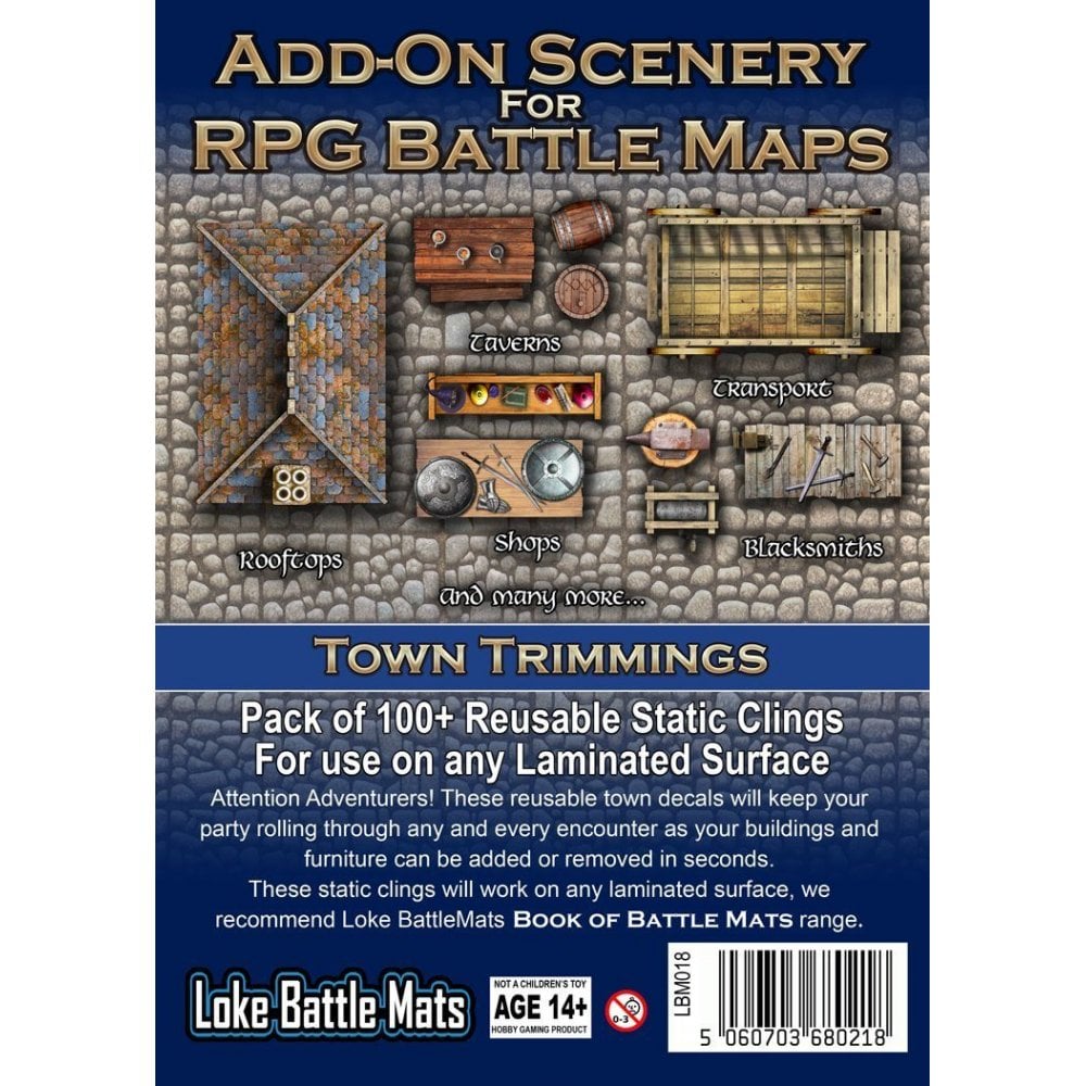 Battle Mats: Town Trimming Add - On Scenery Pack - Beanie Games