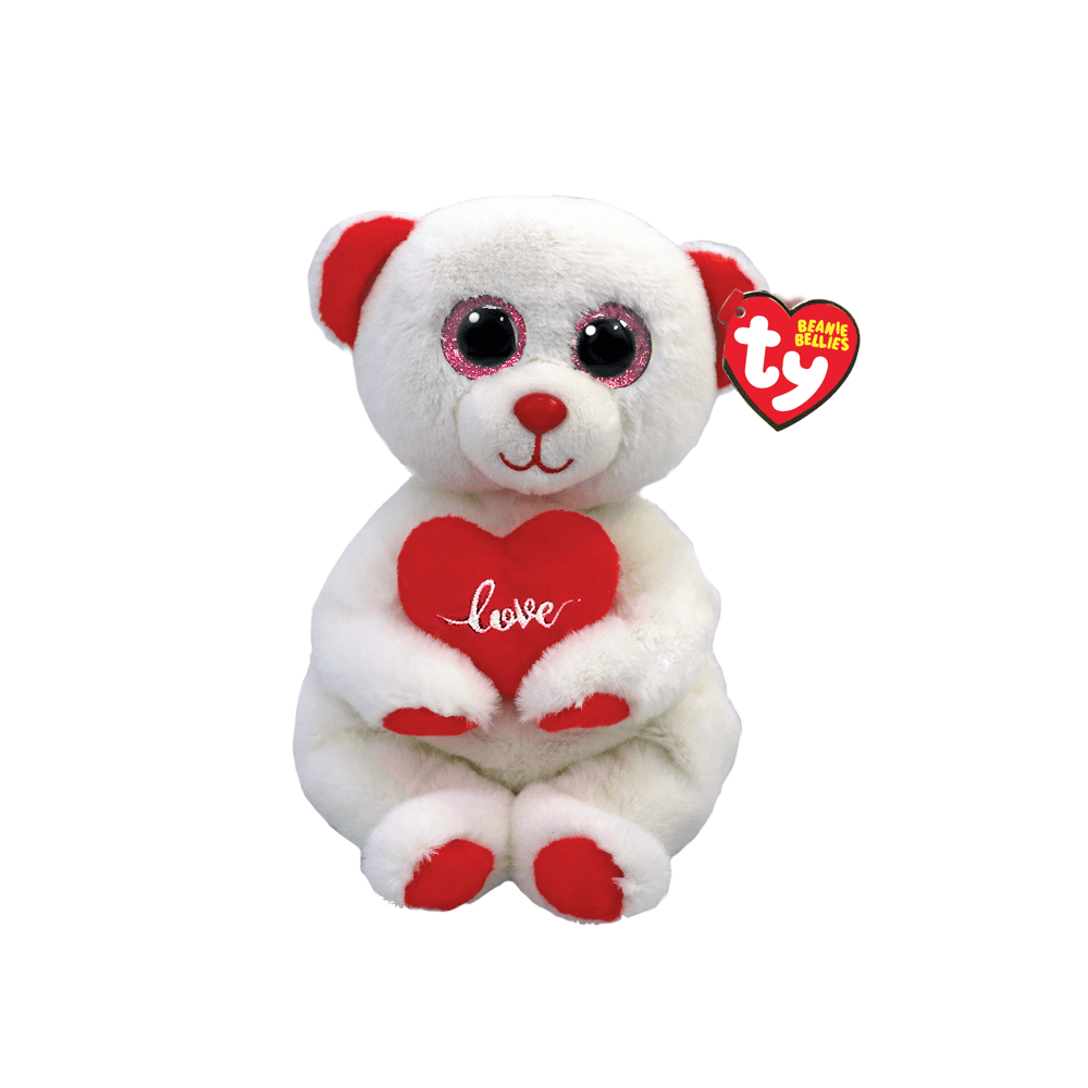Beanie Bellies: Desi White Bear Valentines 2023 - Beanie Games