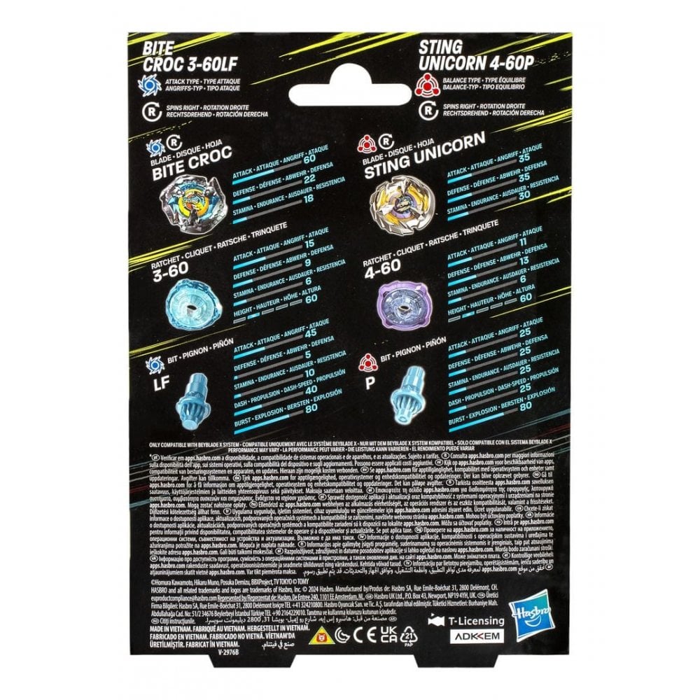 Beyblade X Dual Pack (Bite Croc & Sting Unicorn) - Beanie Games