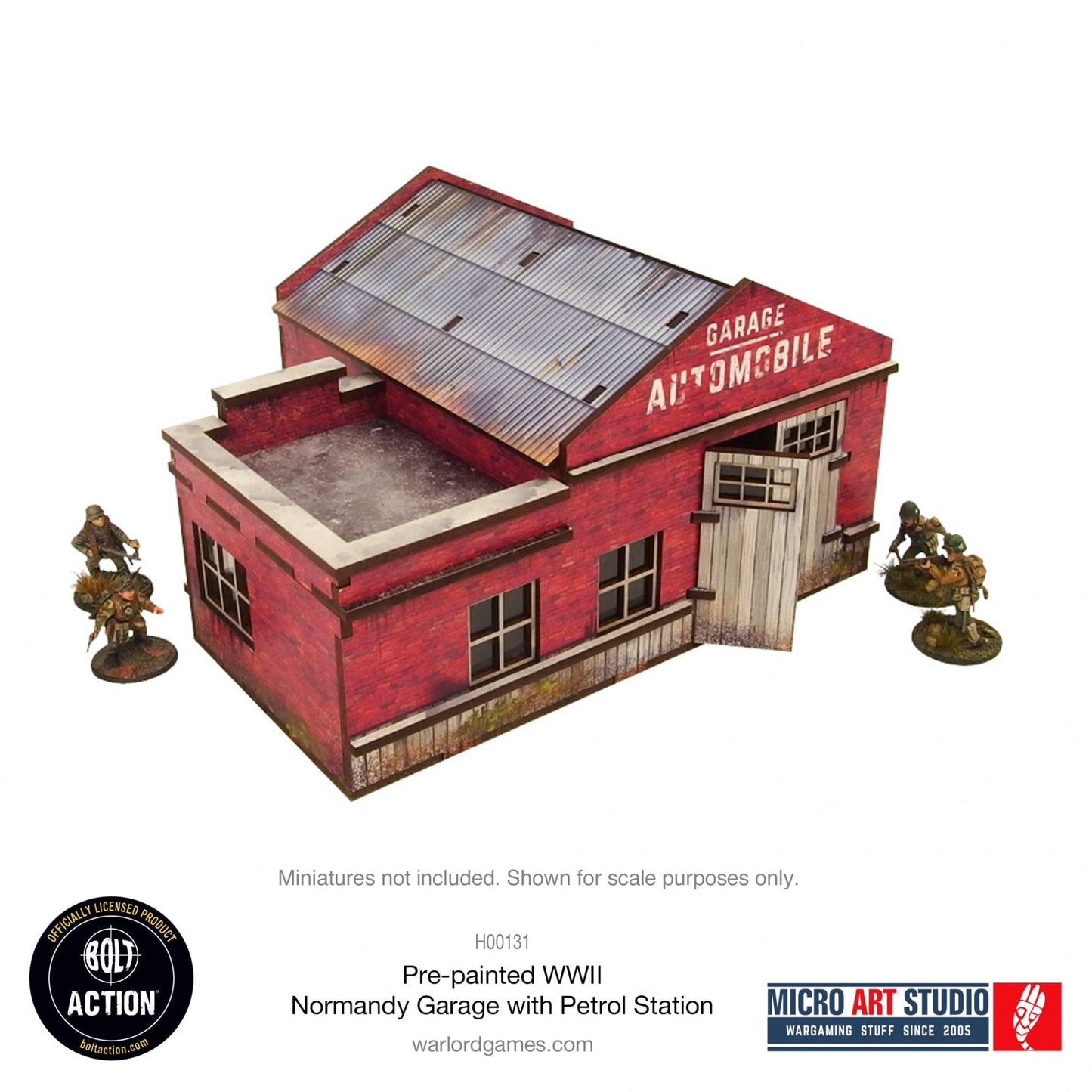 Bolt Action: Pre - painted WW2 Normandy Garage with Petrol Station - Beanie Games