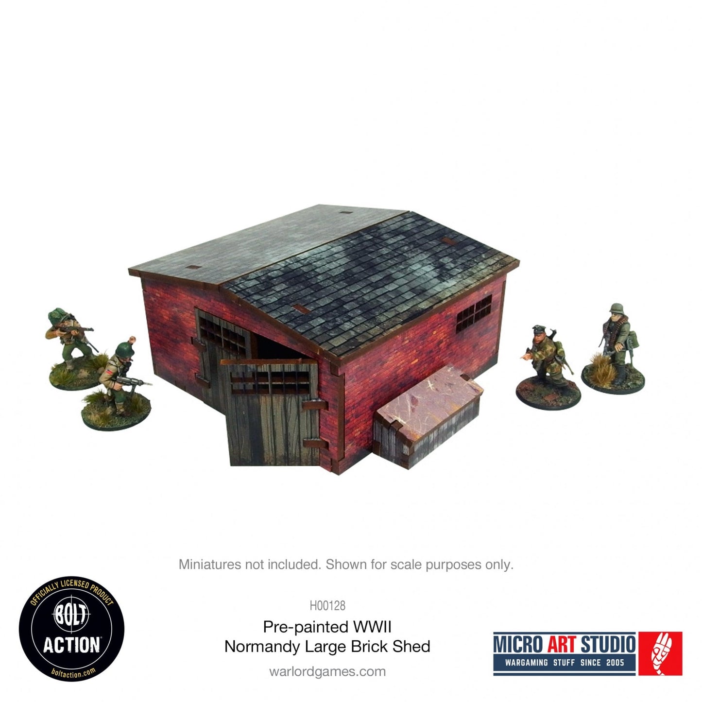 Bolt Action: Pre - painted WW2 Normandy Large Brick Shed - Beanie Games