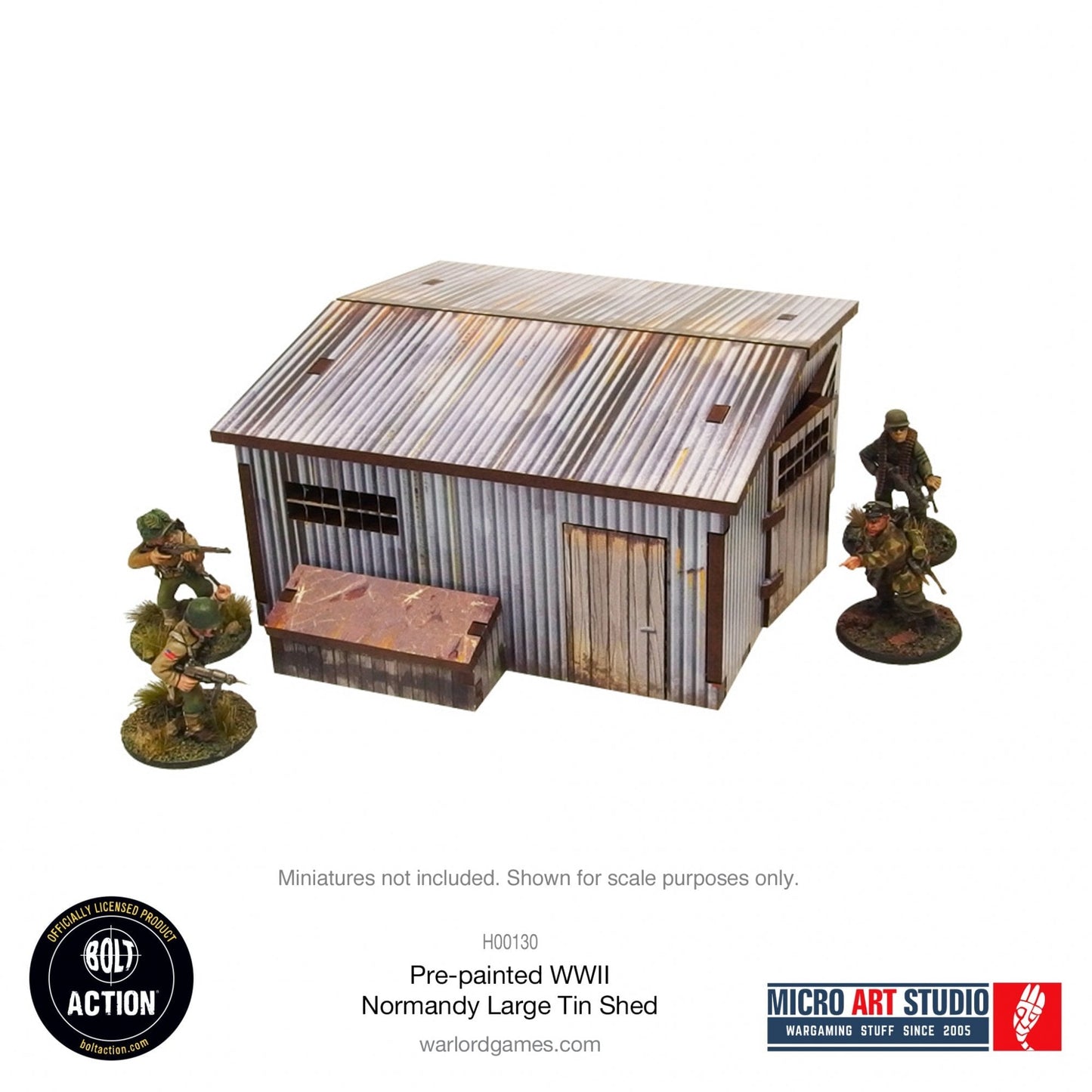 Bolt Action: Pre - painted WW2 Normandy Large Tin Shed - Beanie Games