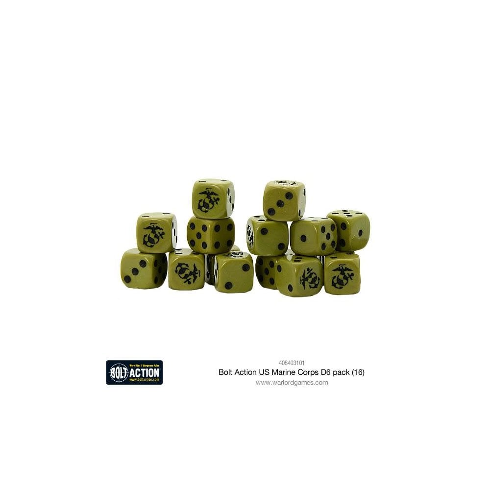 Bolt Action: US Marine Corps D6 Dice (16) - Beanie Games