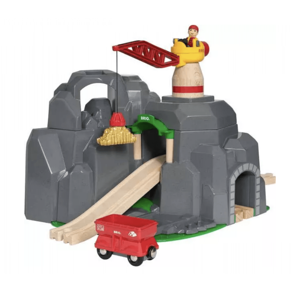 BRIO World Crane and Mountain Tunnel - Beanie Games