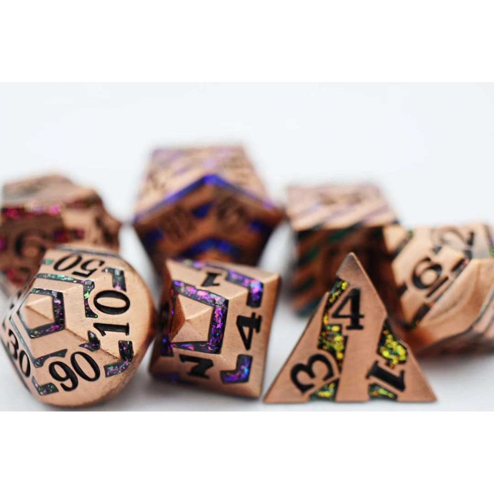 Copper with Rainbow Mica RPG Dice Set - Beanie Games