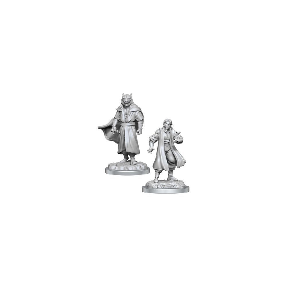 Critical Role Unpainted Miniatures Male Human Sorcerer Merchant & Tiger Demon - Beanie Games