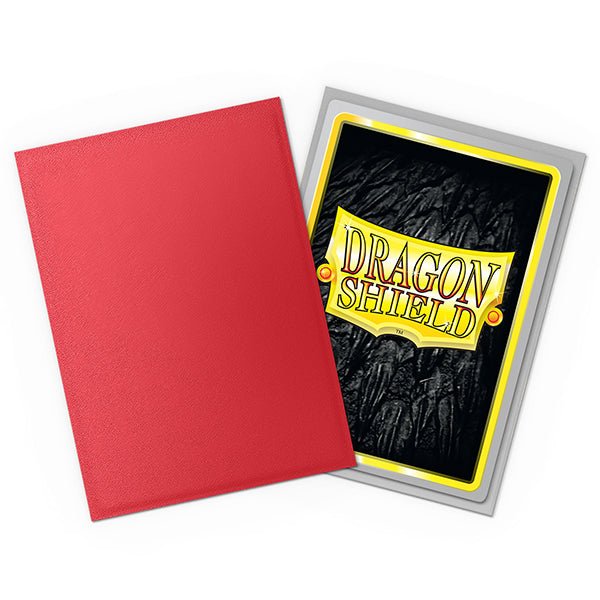 Dragon Shield - Dual Matte Standard Size Sleeves (100) - Crimson & Silver - Beanie Games