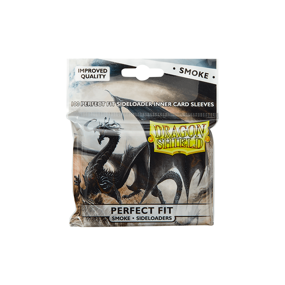 Dragon Shield Standard Perfect Fit Sideloading Sleeves - Clear/Smoke (100 Sleeves) - Beanie Games