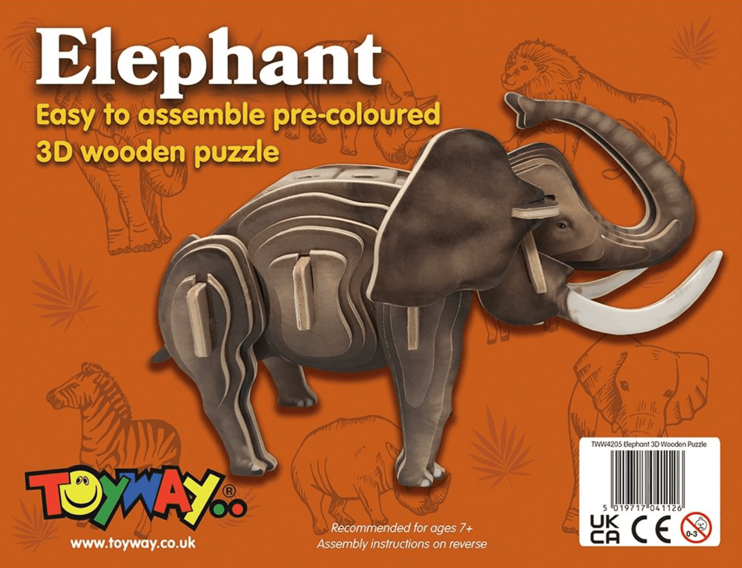 Elephant 3D Wooden Puzzle - Beanie Games