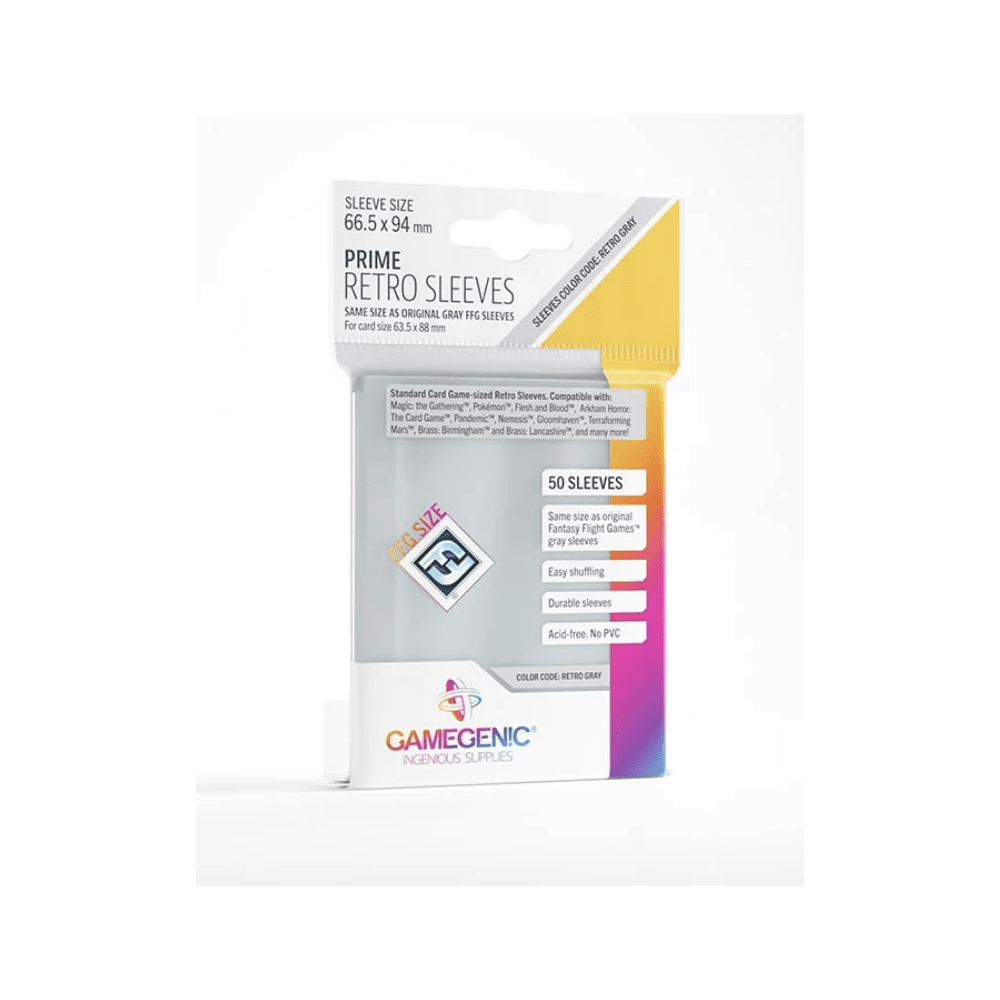 Gamegenic Prime Retro Card Sleeves: Clear (50ct) - Beanie Games
