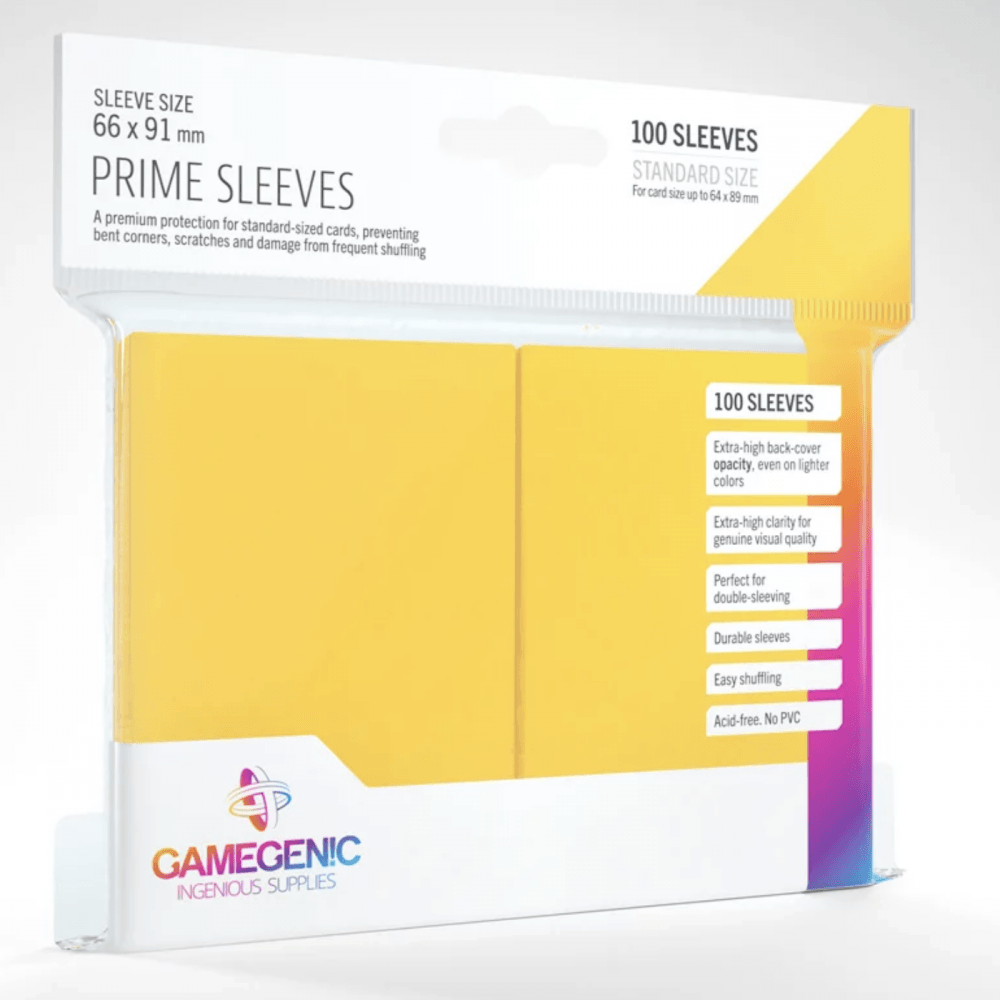 Gamegenic Prime Sleeves Yellow (100 ct.) - Beanie Games