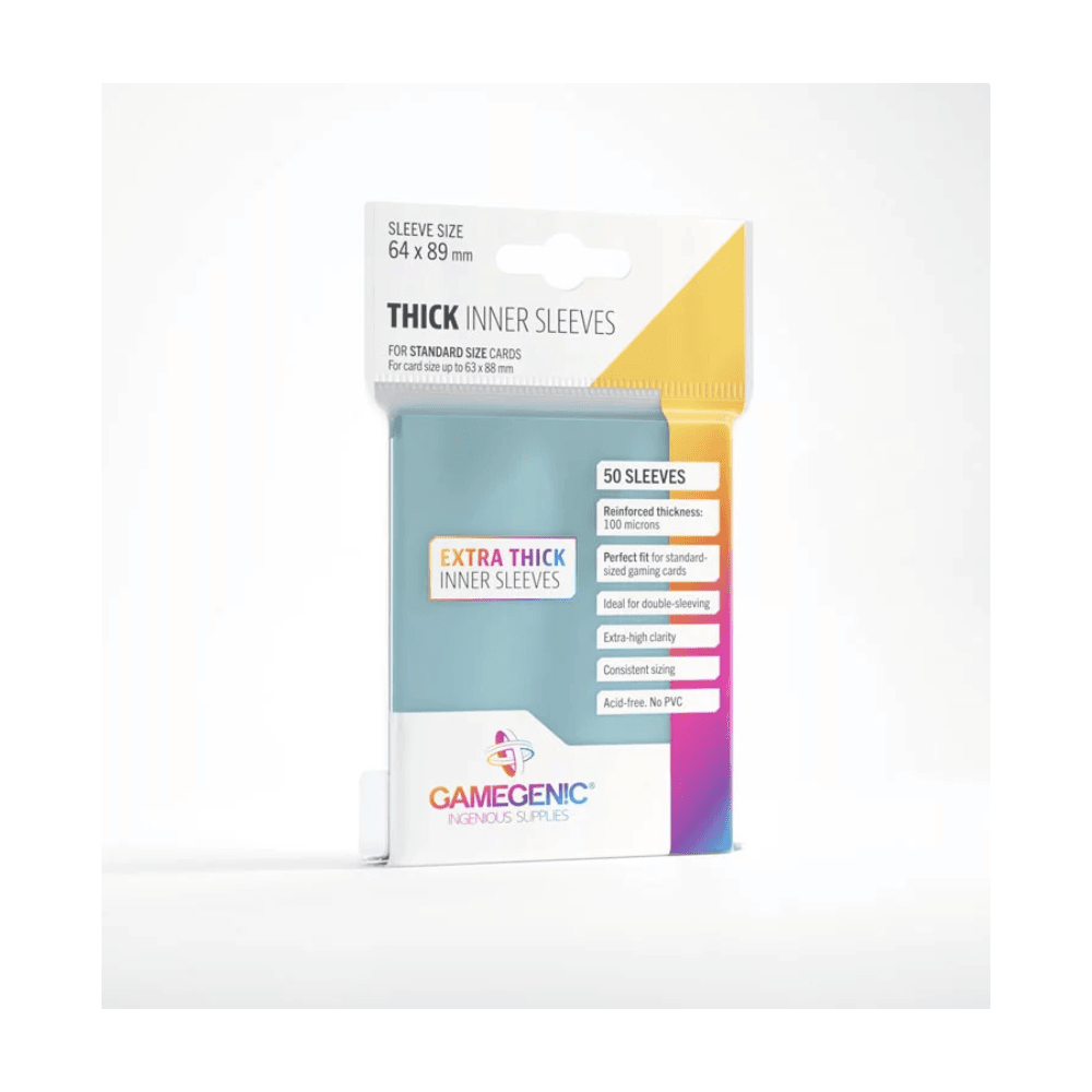 Gamegenic Thick Inner Card Sleeves: Clear (50 ct.) - Beanie Games