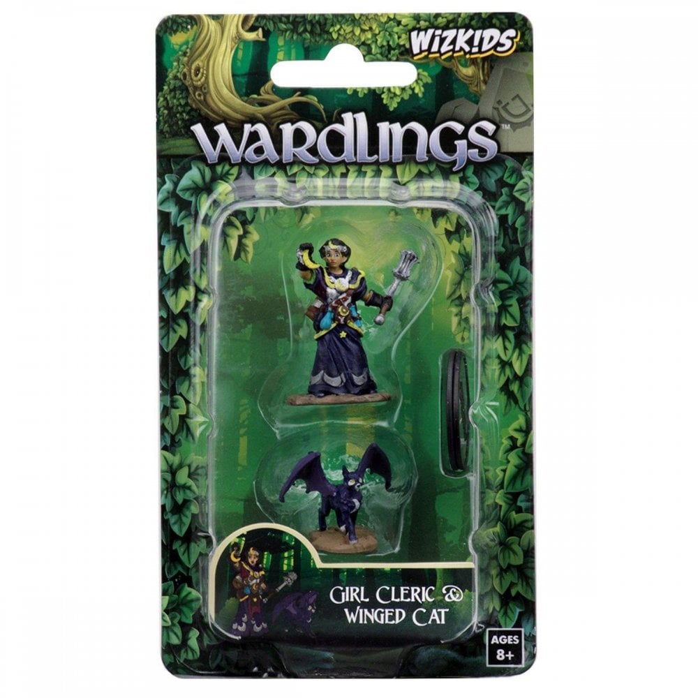 Girl Cleric & Winged Cat: WizKids Wardlings Miniatures - Beanie Games