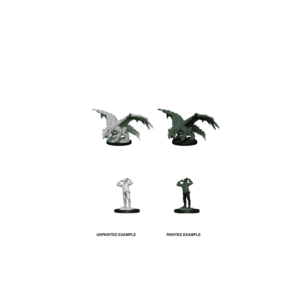 Green Dragon Wyrmling & Afflicted Elf: D&D Nolzur's Marvelous Unpainted Miniatures (W11) - Beanie Games