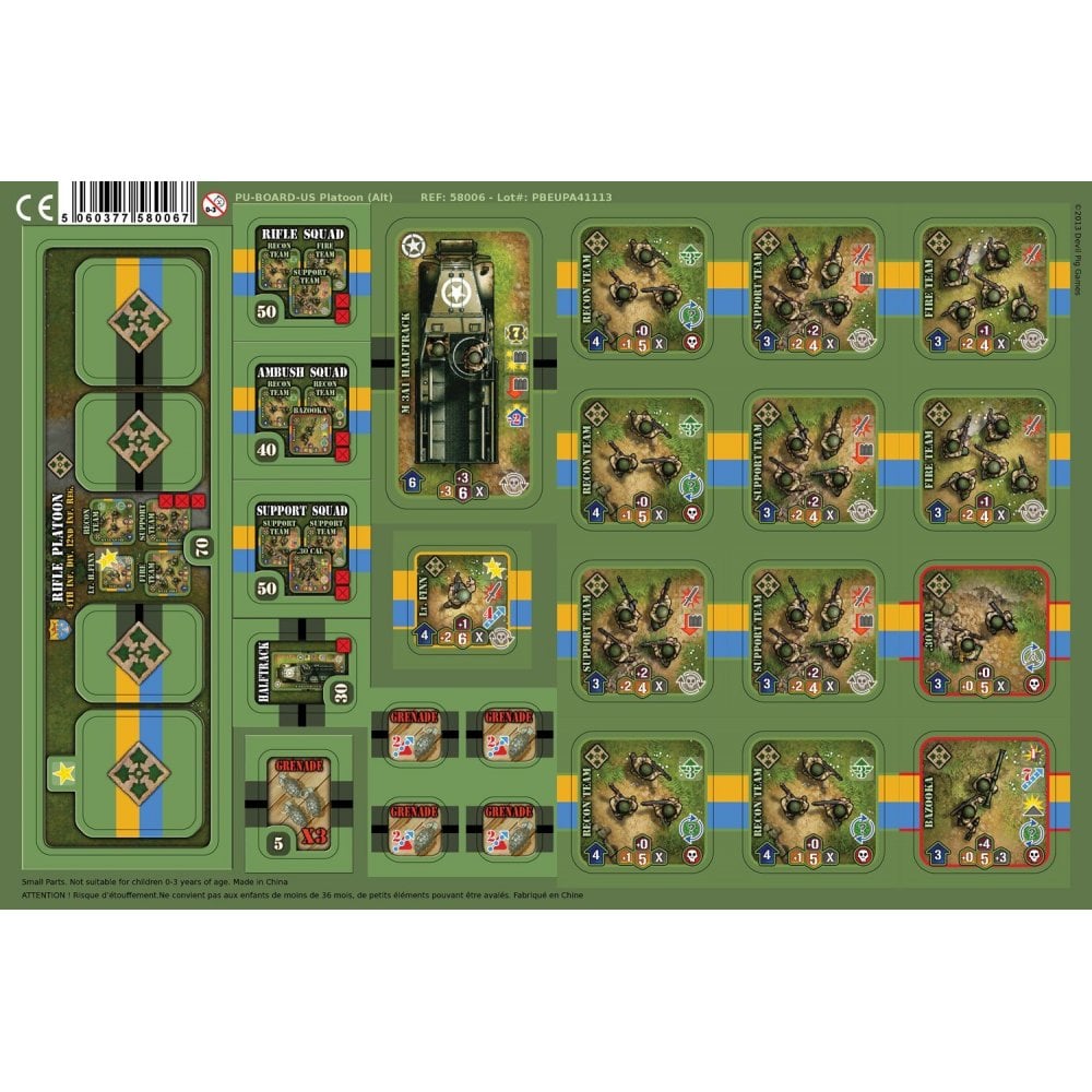Heroes of Normandie US Platoon Punch Board - Beanie Games