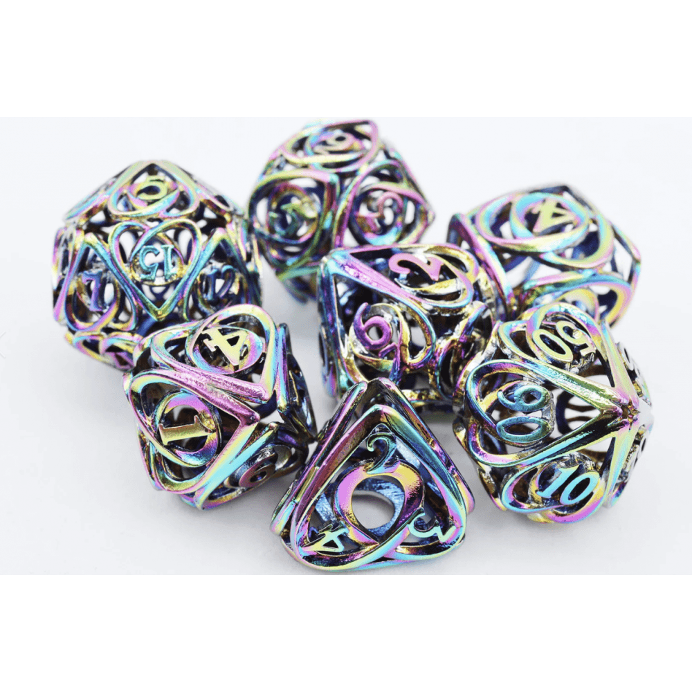 Hollow Hearts: Burnt Opal - Metal RPG Dice Set - Beanie Games