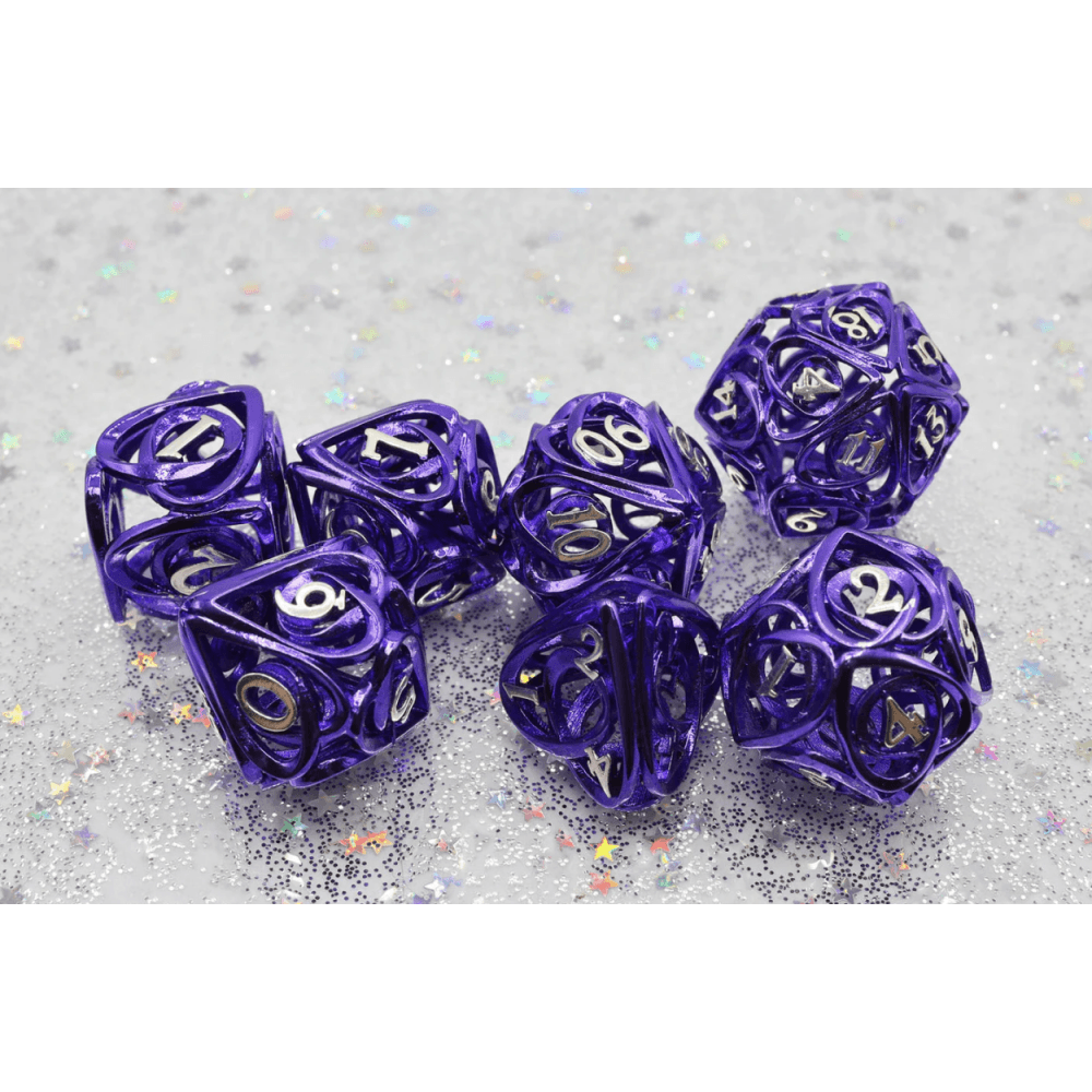Hollow Hearts: Purple - Metal RPG Dice Set - Beanie Games
