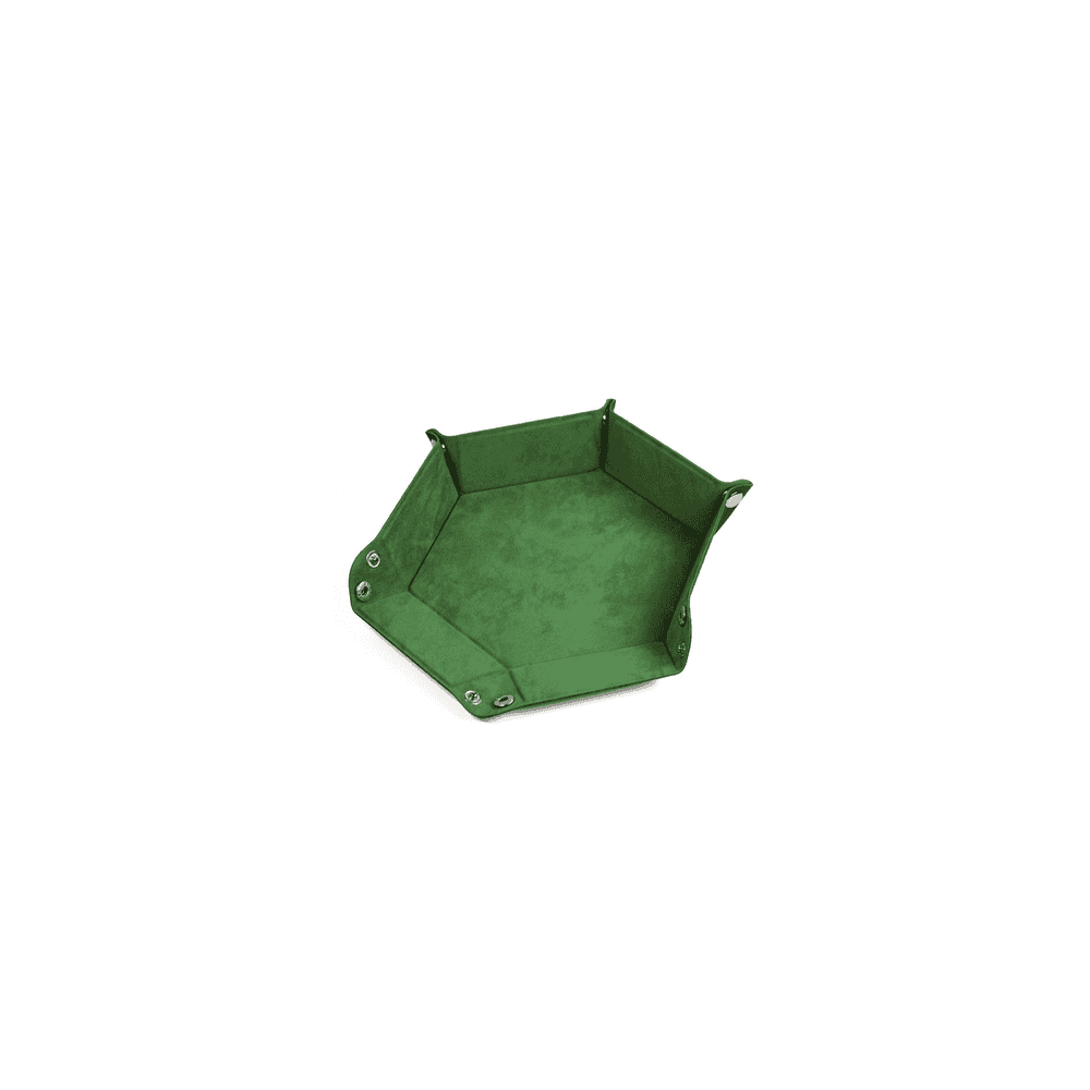 Leatherette and Velvet Dice Tray (Grass Green Hex) - Beanie Games
