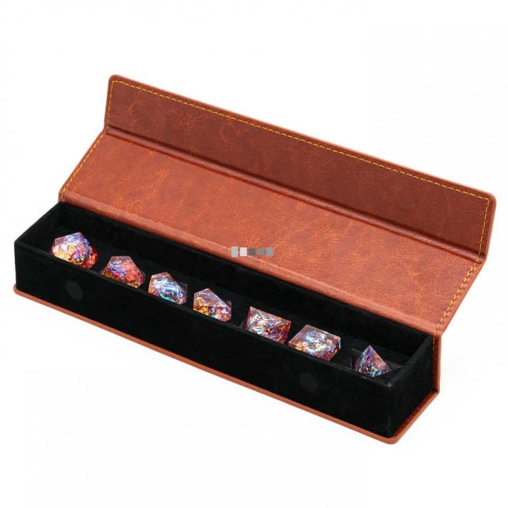 Magnetic Dice Vault - Brown Leatherette - Beanie Games