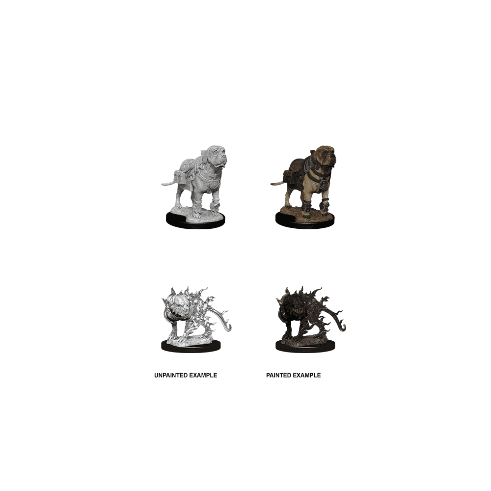 Mastiff & Shadow Mastiff: D&D Nolzur's Marvelous Unpainted Miniatures (W11) - Beanie Games