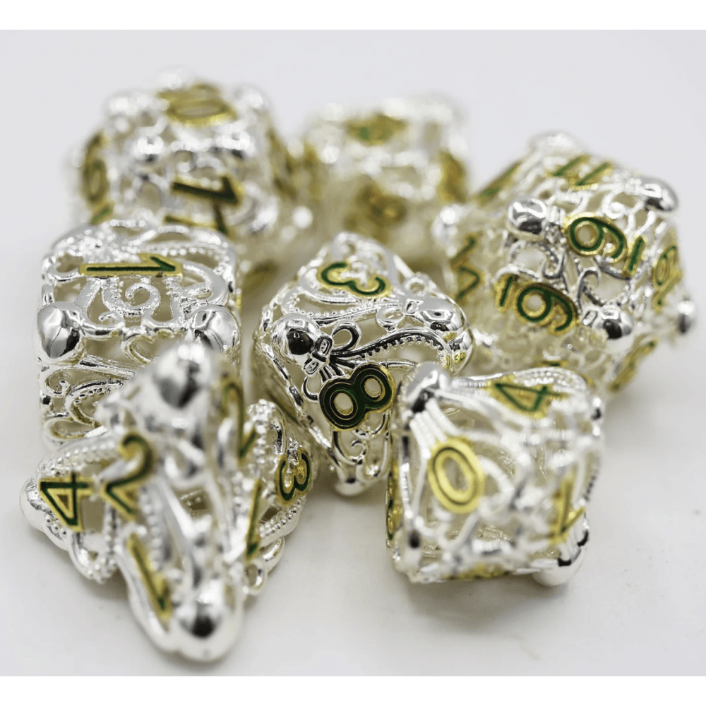 Mind Eater: Celestial - Hollow Metal RPG Dice Set - Beanie Games