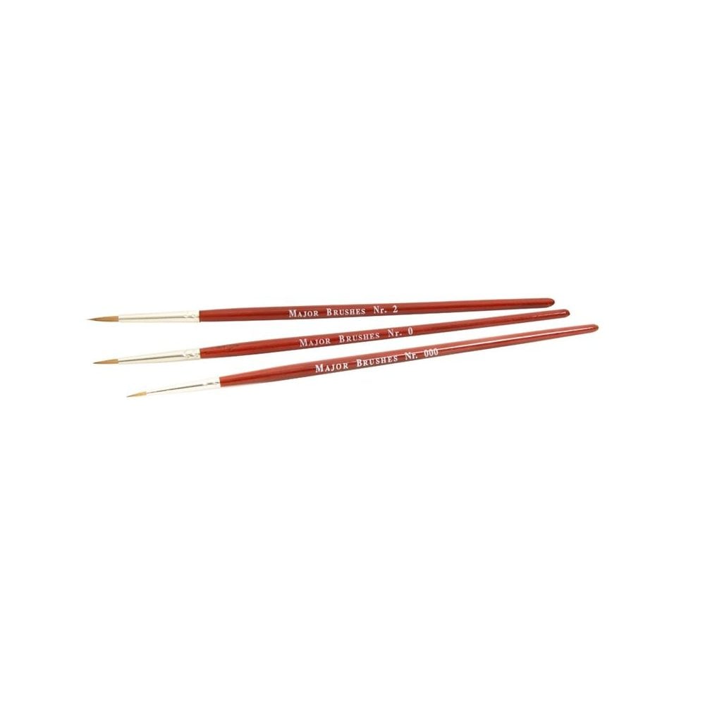 Model Maker Three Paint Brushes (Sizes 000, 0 & 2) - Beanie Games