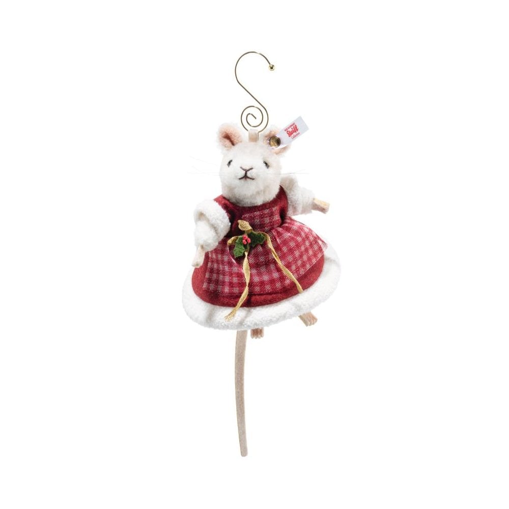 Mrs Santa Mouse Ornament - Beanie Games