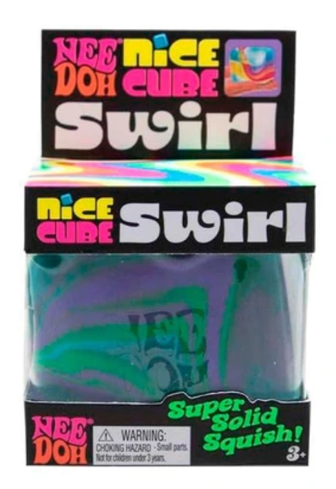 NeeDoh Nice Cube Swirl Squishy Fidget Toy - Beanie Games