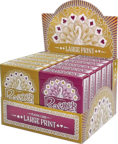 Peacock Large Print Playing Cards - Beanie Games
