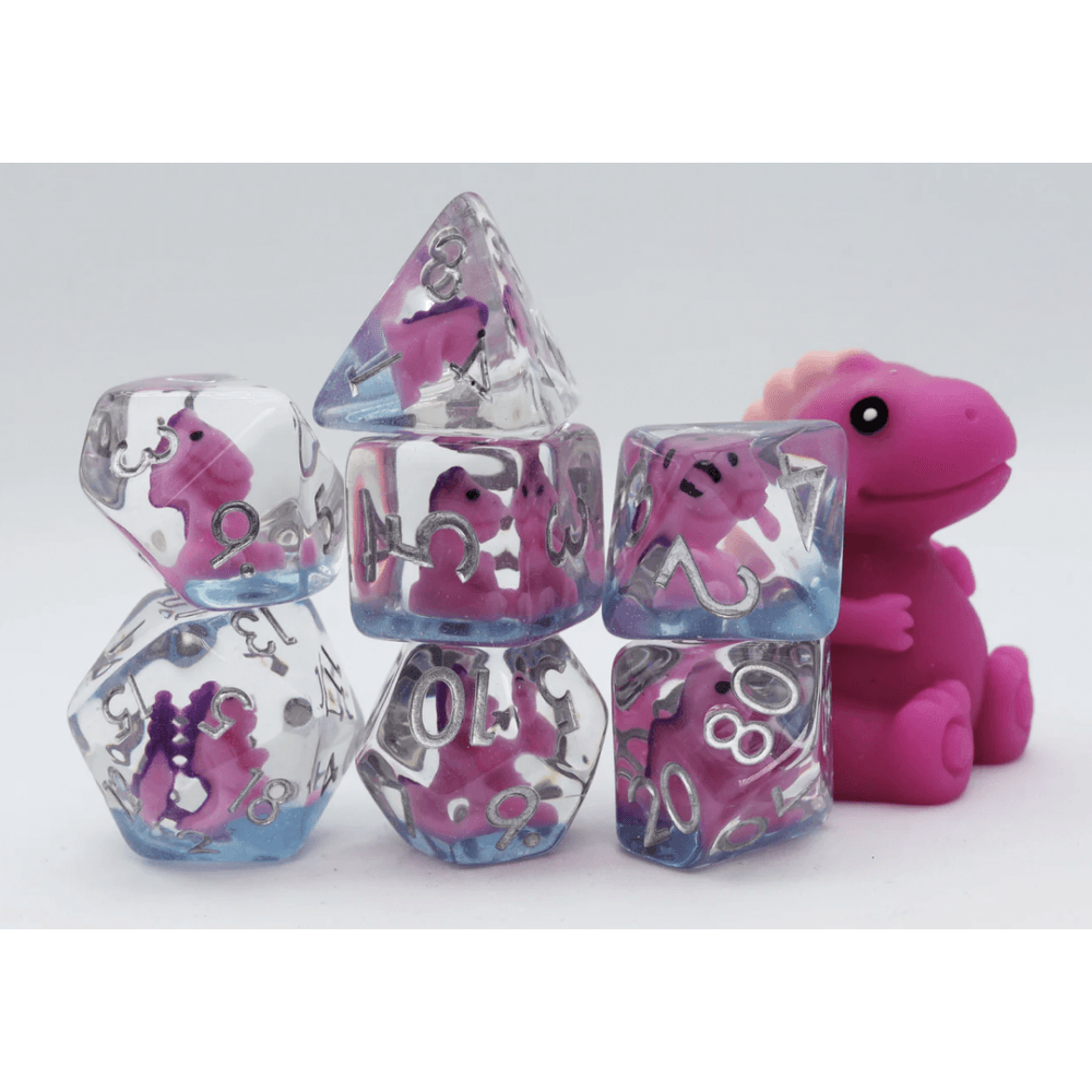 Pink T - Rex RPG Dice Set - Beanie Games