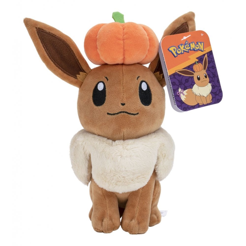 Pokemon 8" Seasonal Eevee Plush with Pumpkin - Beanie Games