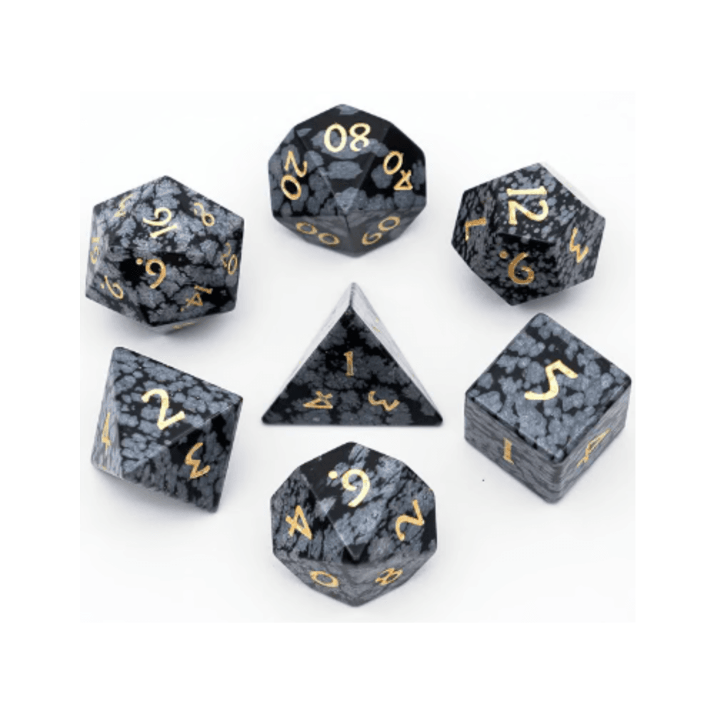 Snow Flake Gemstone - Engraved with Gold - Beanie Games