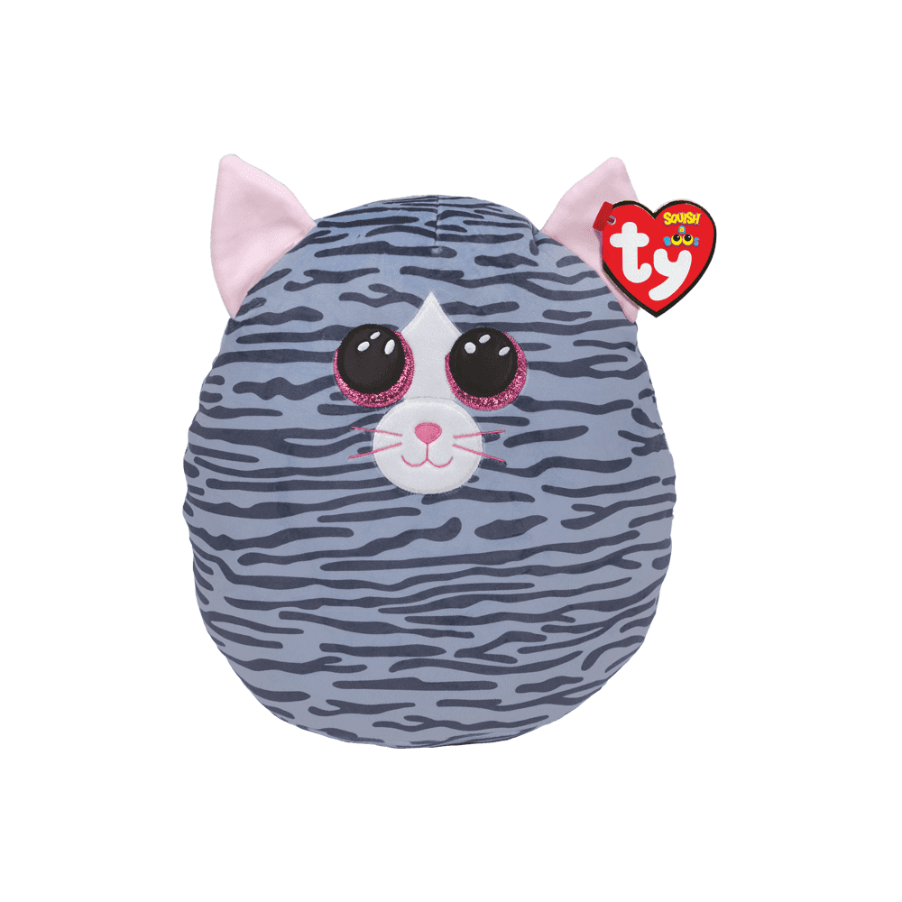 Squish A Boo: Kiki Cat Medium (Grey Striped) - Beanie Games