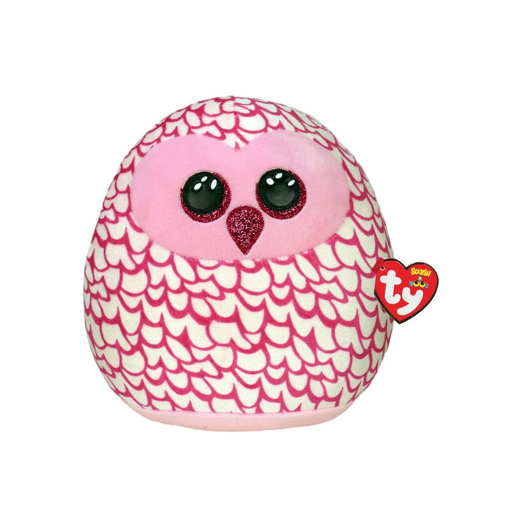 Squish A Boo: Pink Owl Medium (Pink) - Beanie Games