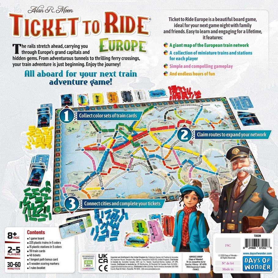 Ticket to Ride Europe (Refresh) - Beanie Games