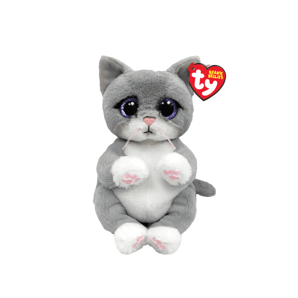 Ty Beanie Bellies - Morgan Grey Cat (Medium) - Beanie Games