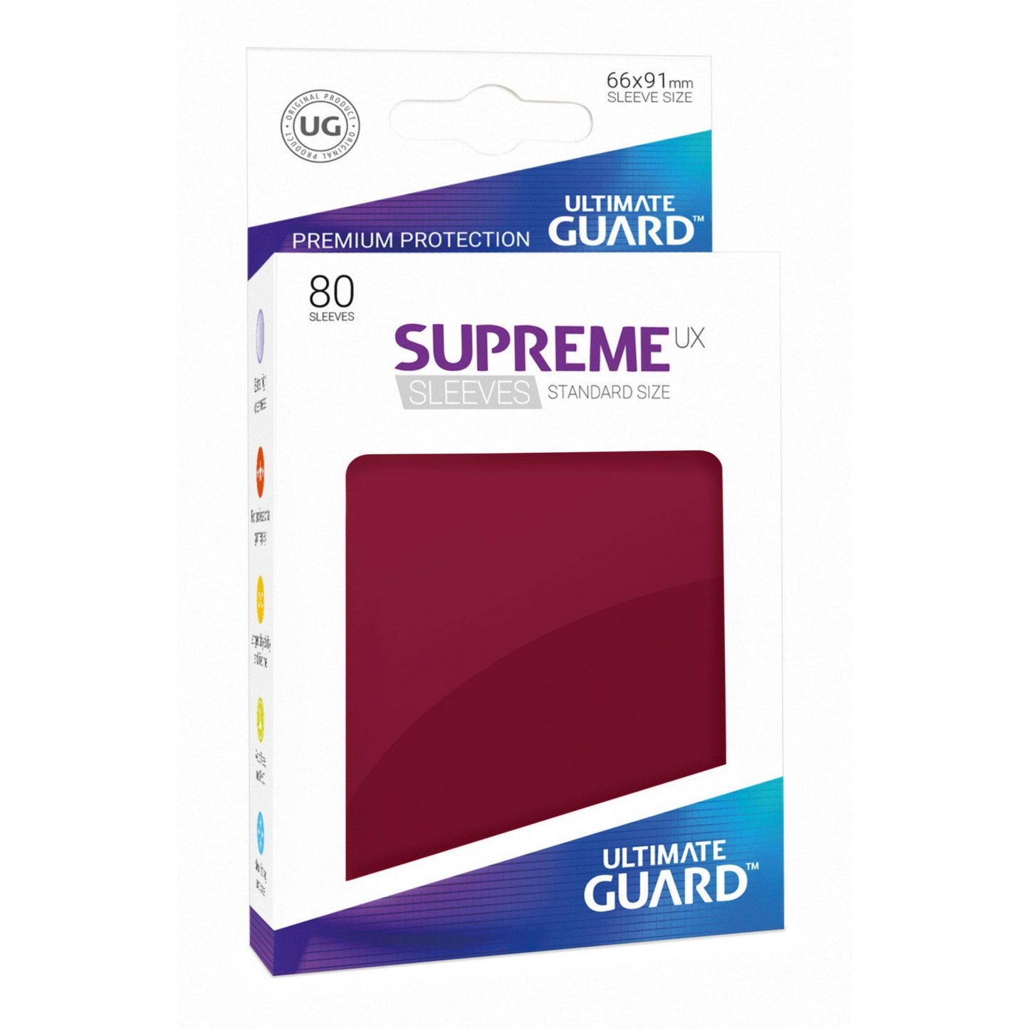 UG Burgundy Standard Supreme UX Sleeves (80) - Beanie Games