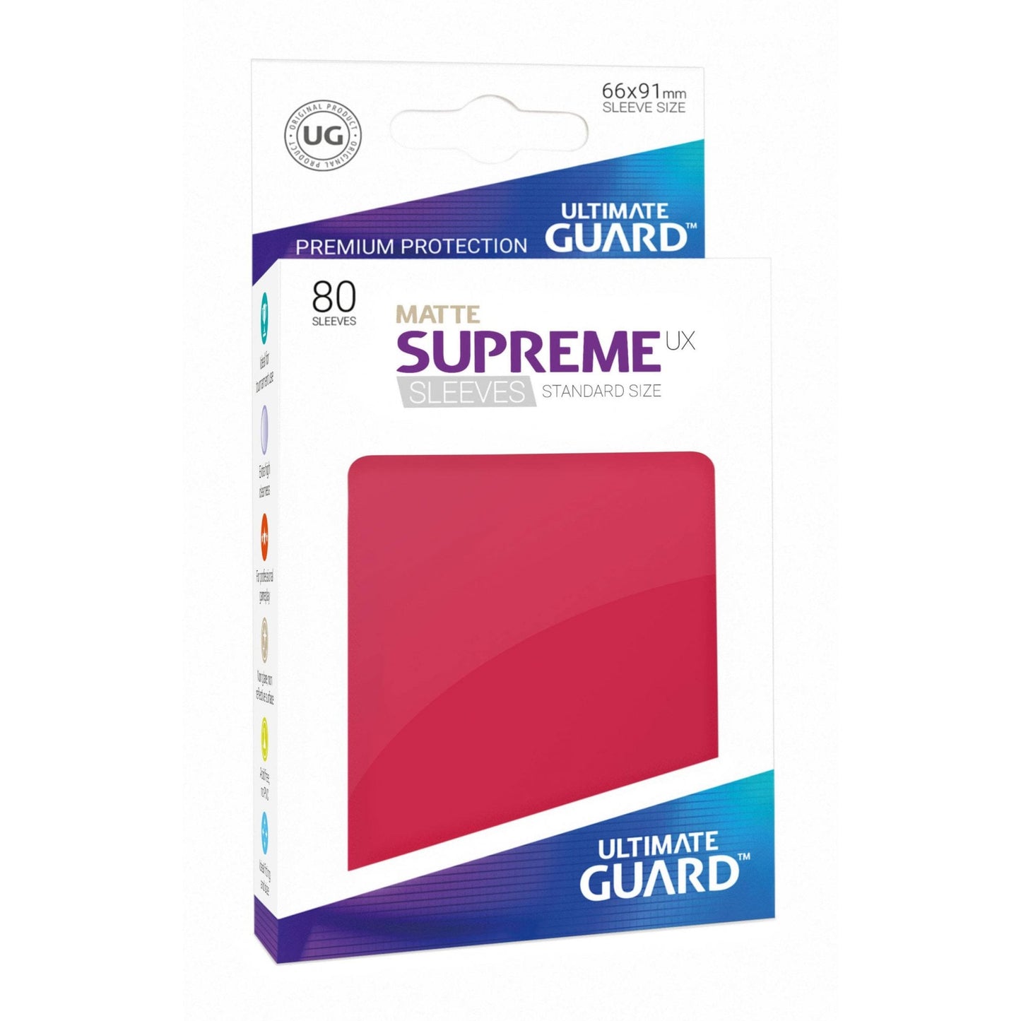 UG Red Matte Standard Supreme UX Sleeves (80) - Beanie Games
