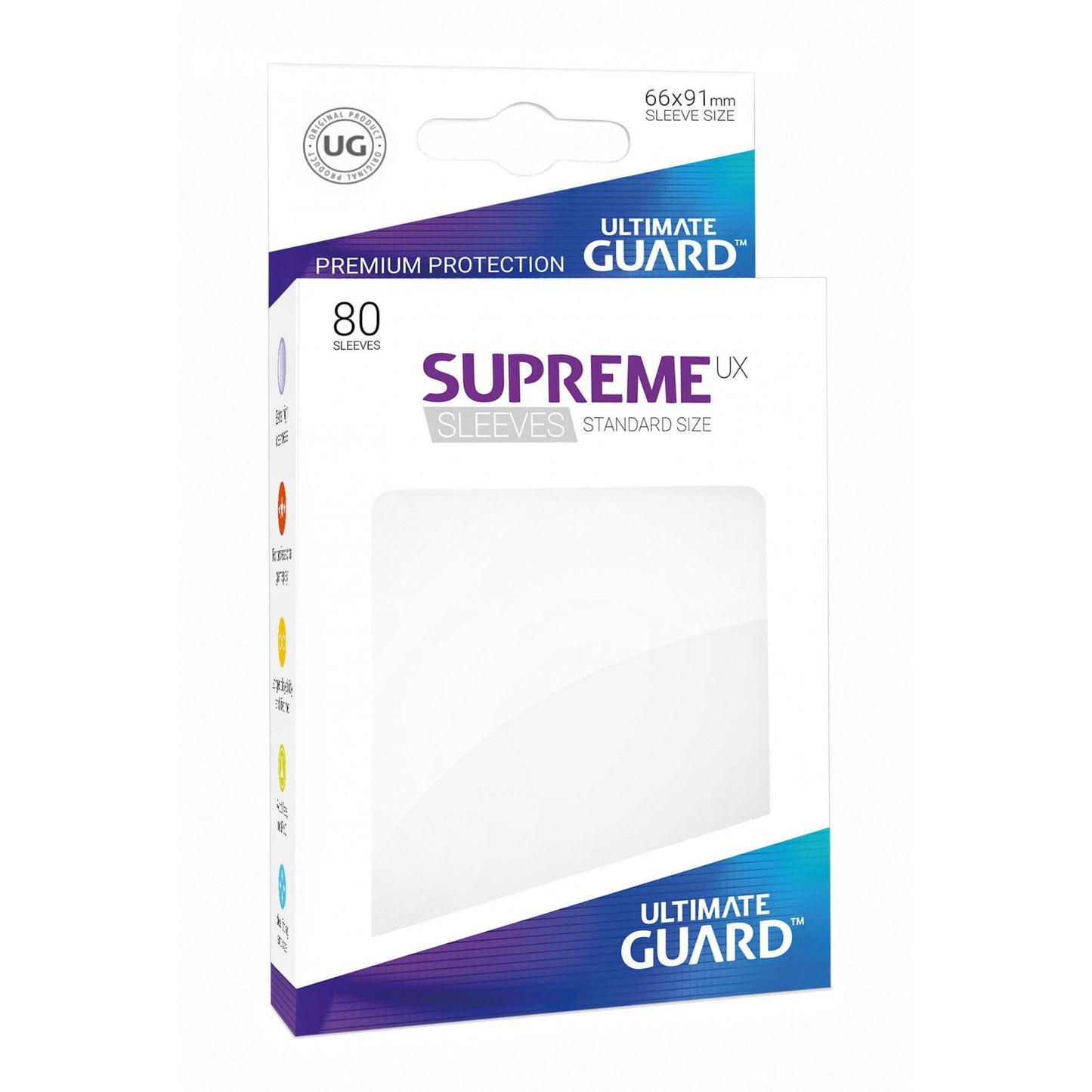 UG White Standard Supreme UX Sleeves (80) - Beanie Games