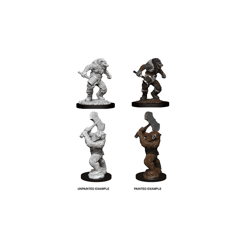 Wereboar & Werebear: D&D Nolzur's Marvelous Unpainted Miniatures (W9) - Beanie Games