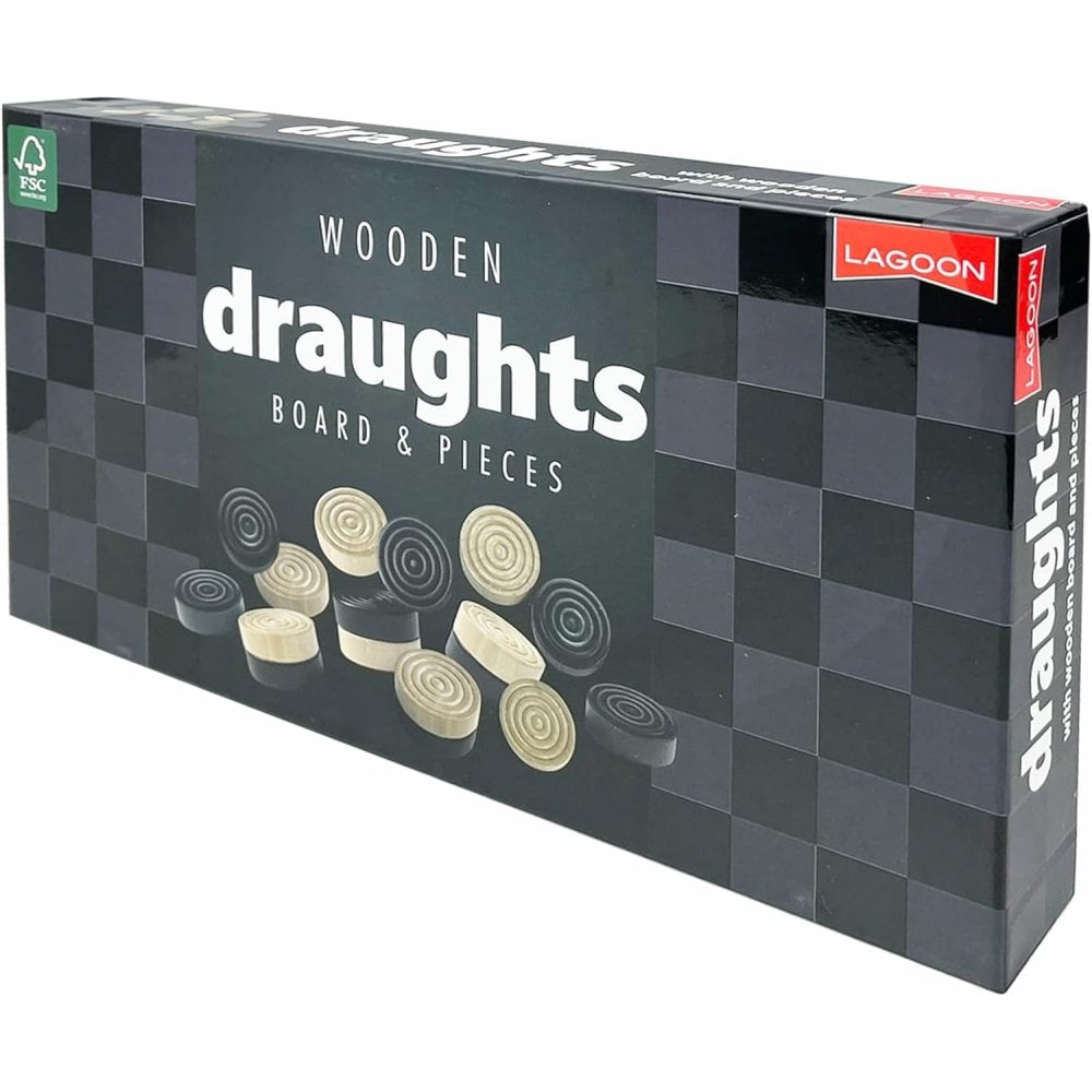 Wooden Draughts Board & Pieces - Beanie Games