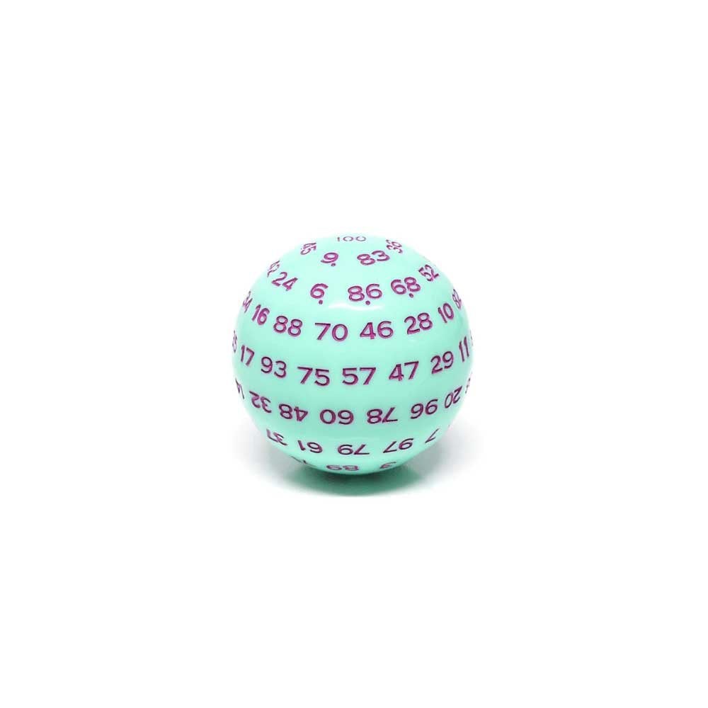 100 Sided Die - Mint Rose D100 - Beanie Games