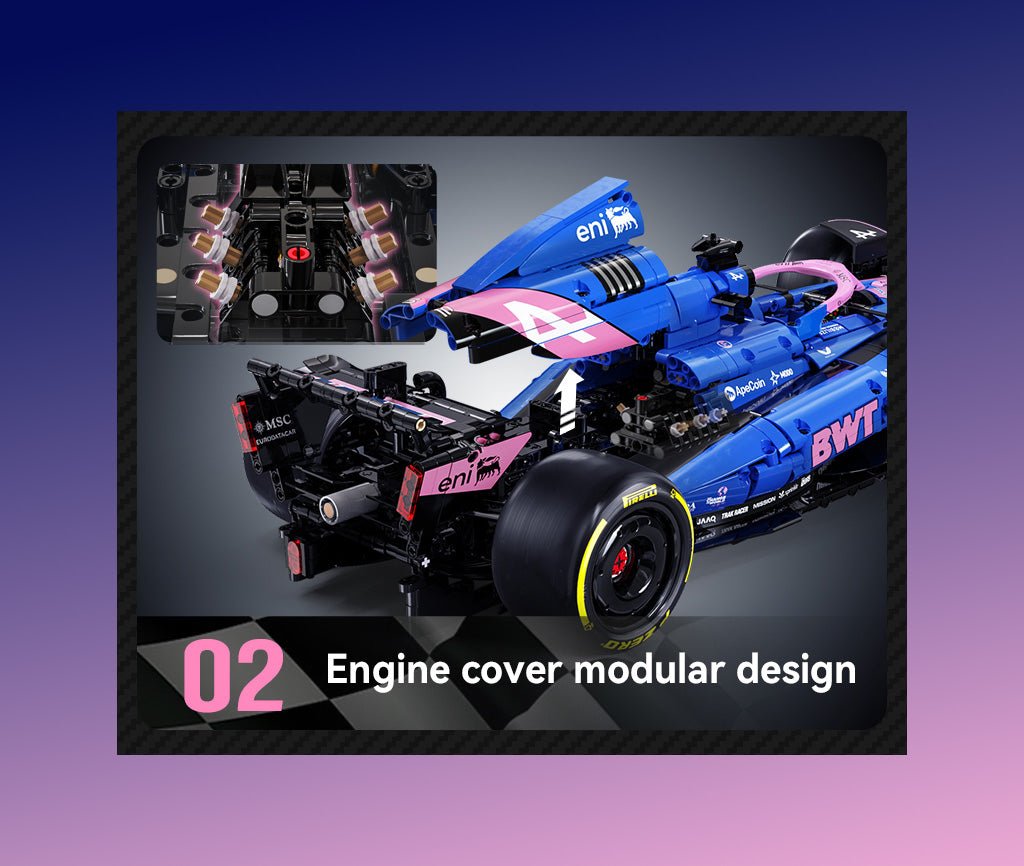 1:8 BWT Alpine F1 Team A525 Racing Car - 2173 pcs - Beanie Games
