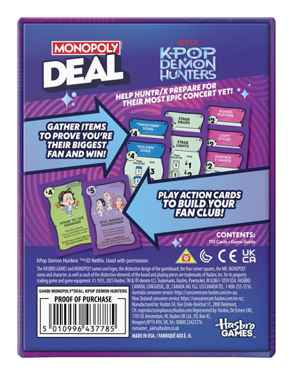 Monopoly Deal K-Pop Demon Hunters