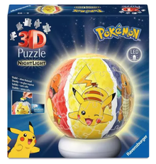 3D Puzzle Ball Pokemon Night Light - 72 Pieces - Beanie Games