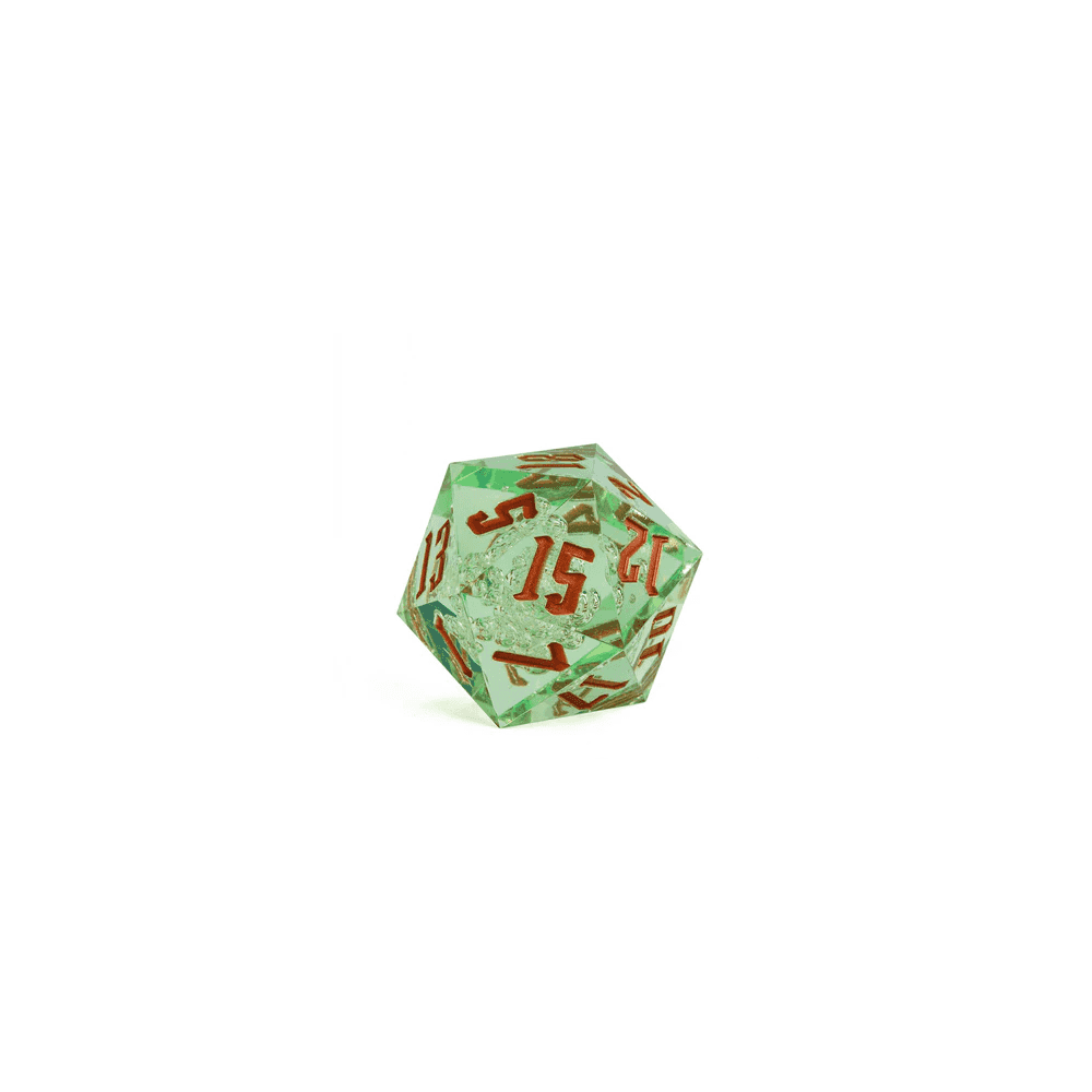 55mm Titan D20 - Sharp Edge Green Bubbles - Beanie Games