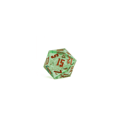 55mm Titan D20 - Sharp Edge Green Bubbles - Beanie Games
